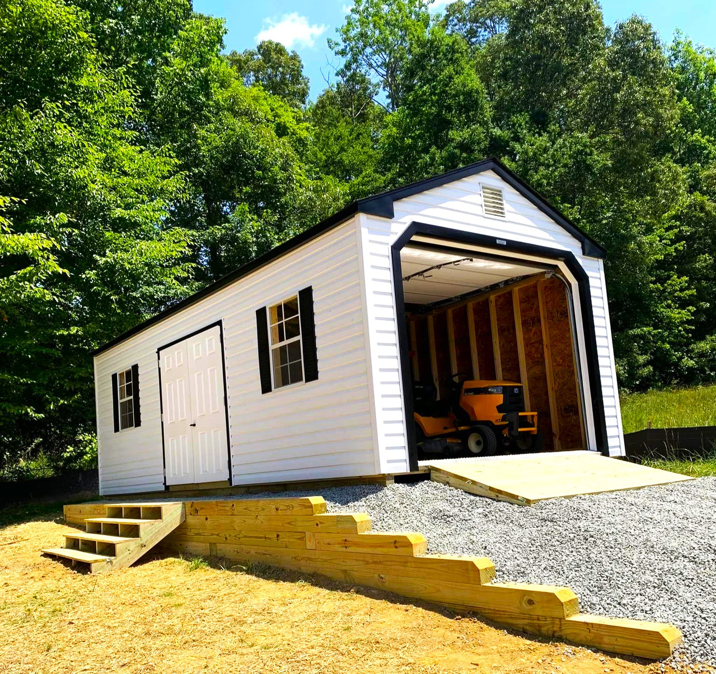 11 1/2 x 24 Peak Style Shed with Garage Door