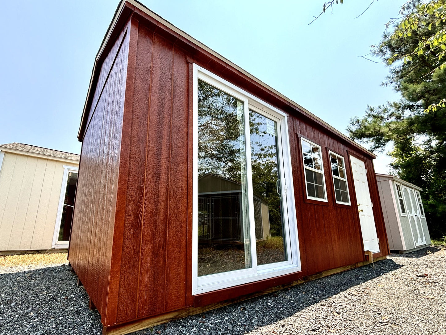 10 x 20 Peak Wood with Optional Sliding Glass Doors // Order One Like This!