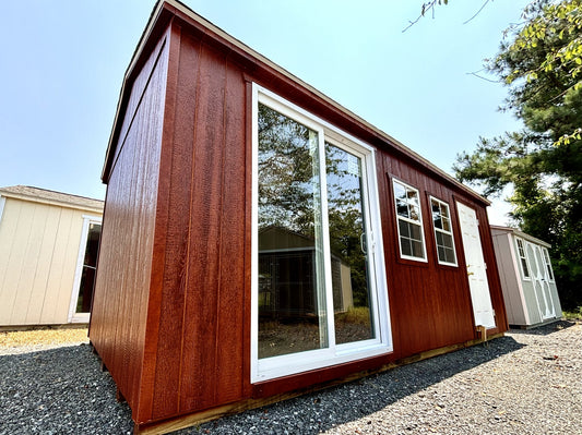 10 x 20 Peak Wood with Optional Sliding Glass Doors // Order One Like This!