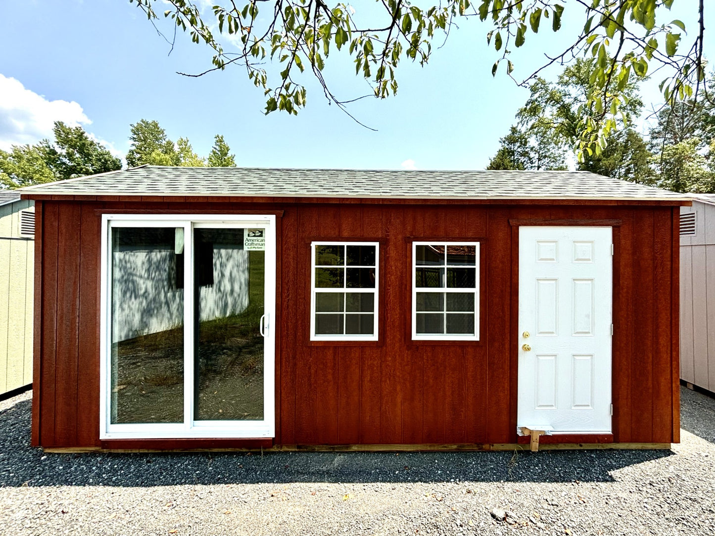 10 x 20 Peak Wood with Optional Sliding Glass Doors // Order One Like This!