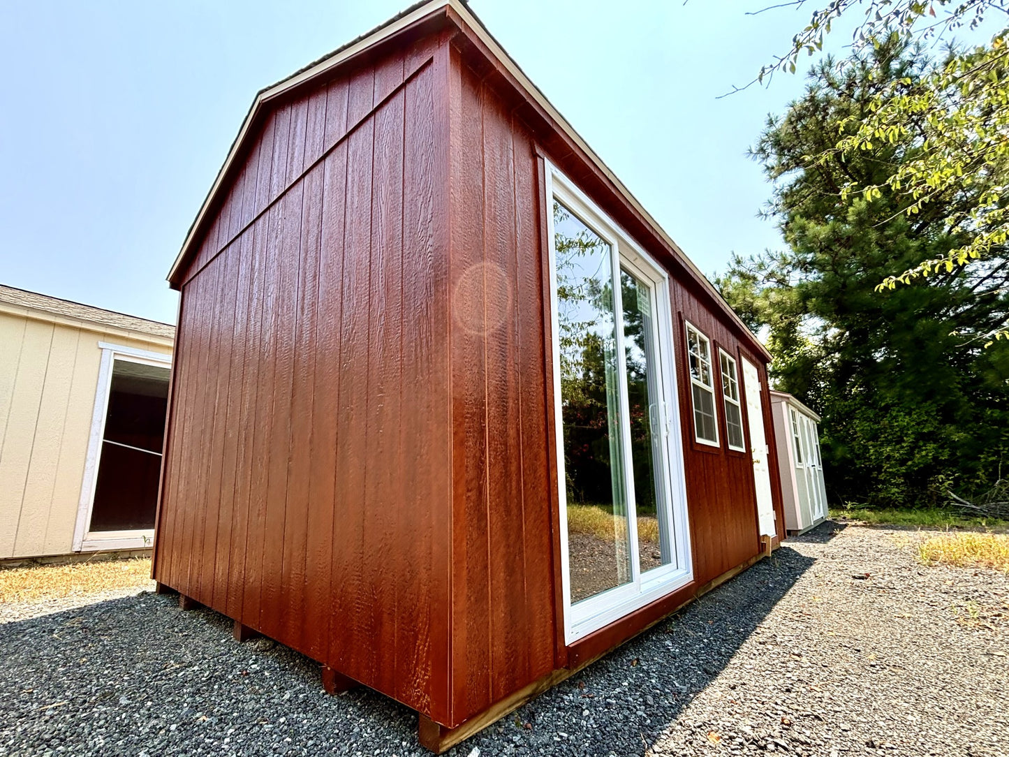 10 x 20 Peak Wood with Optional Sliding Glass Doors // Order One Like This!